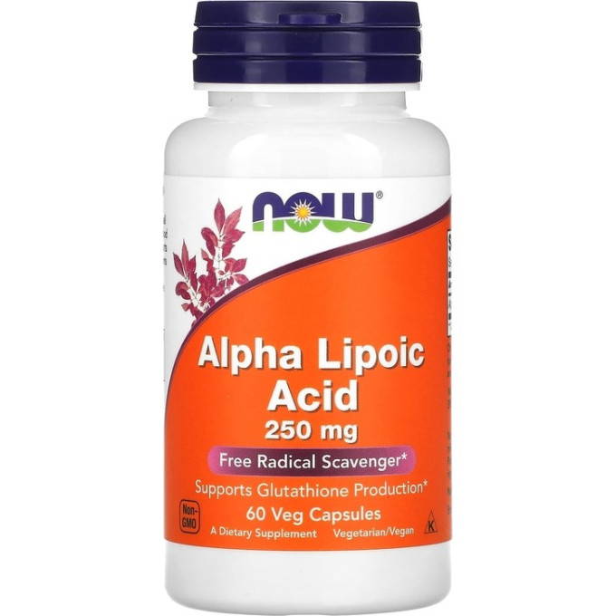Альфа-липоевая кислота NOW FOODS ALPHA LIPOIC ACID, 250 мг - 60 капсул NS9700
